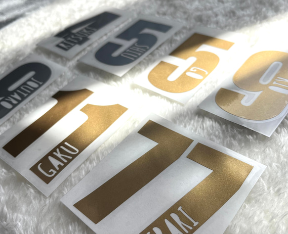 大人気＊おしゃれ背番号ステッカー＊セミオーダー＊お名前シール 背番号 部活 スポーツ 名前ステッカー 背番号シール 14枚目の画像