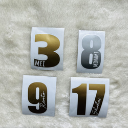 大人気＊おしゃれ背番号ステッカー＊セミオーダー＊お名前シール 背番号 部活 スポーツ 名前ステッカー 背番号シール 7枚目の画像