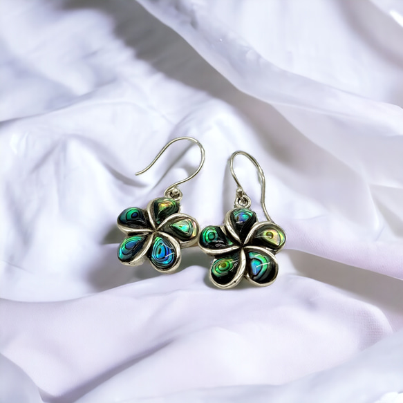 世界に一つの表情」Abaron Plumeria 銀線細工 フラワー アバロンシェル  