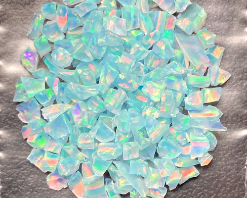 人工オパール》(ネオンオパール) 原石 ターコイズ/オレンジ斑 3.4g ⑲