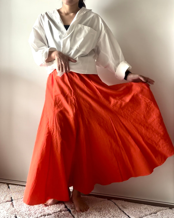 【AN.032】コットンリネンの綺麗ラインロングスカート 3枚目の画像