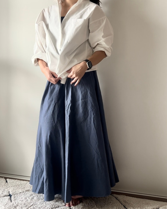 【AN.032】コットンリネンの綺麗ラインロングスカート 4枚目の画像
