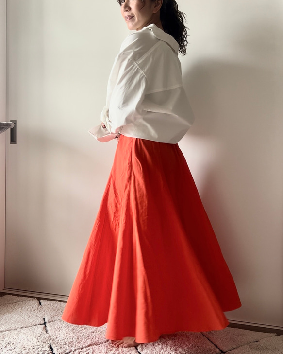 【AN.032】コットンリネンの綺麗ラインロングスカート 2枚目の画像
