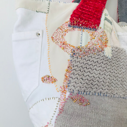 Bag   手縫いのバッグ　  一点もの　布製　スローファッション　ハンドメイド　2002 2枚目の画像