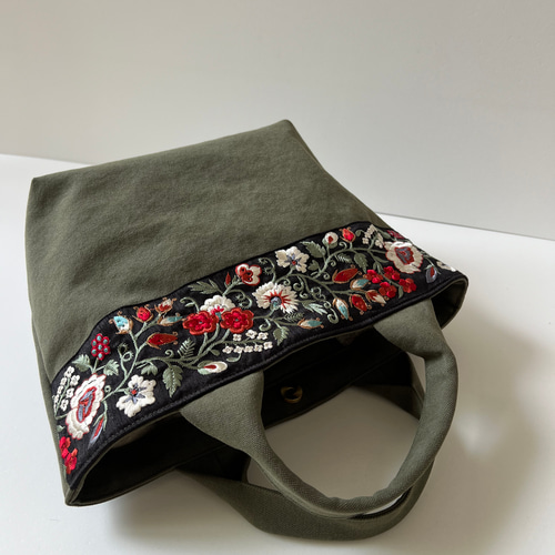 ソレイアード　帆布　インド刺繍リボン　トートバック　グラニーバッグ　3点 303976956ecc6291a2105a5aa6e510