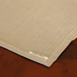 コーヒー染めランチョンマット/リネン100％/手染め/ベージュ/ブラウン/グレー/焦げ茶 3枚目の画像