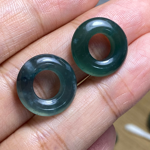 RS4-68 美品 氷藍 玉壁 平安圏 平安守り 天然ドグアテマラ産 A貨 本