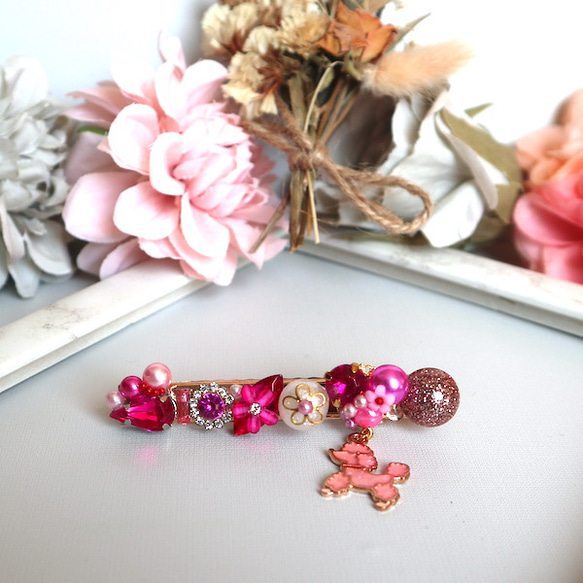 ALEXANDLE 花型ピンクヘアクリップ Baby Deer Clips ベビー キッズ 赤ちゃん ヘアクリップ ヘアピン