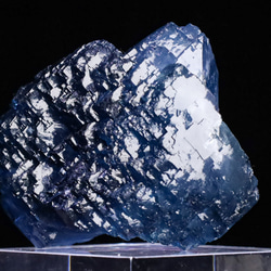 ウルトラ美ブルー 超幾何学的造形 天然 フローライト ヤオガンシャン鉱山産 88g 天然石 結晶 鉱物 標本 10枚目の画像