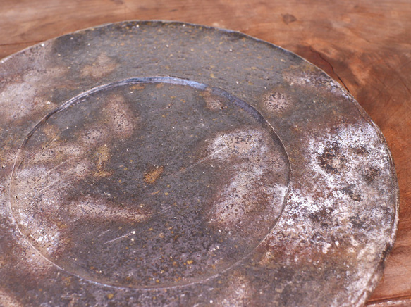 備前焼 皿(約26cm)　sr4-073 4枚目の画像