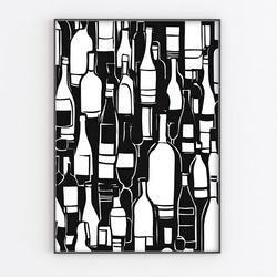 wine bottle   北欧　ポスター　インテリア 現代アート 1枚目の画像