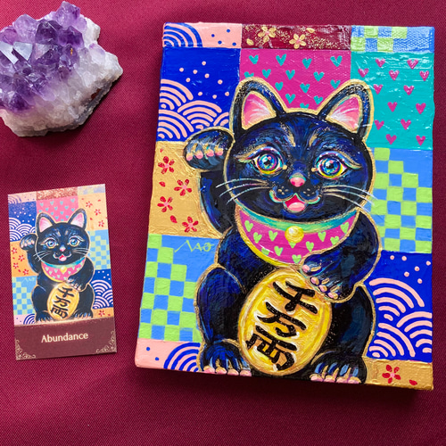 1点物絵画】F0 招き猫 まねき猫 ねこ ネコ 金 富 かわいい 風水 1点物絵画】F0 招き猫 まねき猫 ねこ ネコ 金 富 かわいい 風水