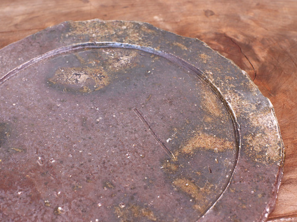 備前焼 皿(約26cm)　sr4-077 4枚目の画像