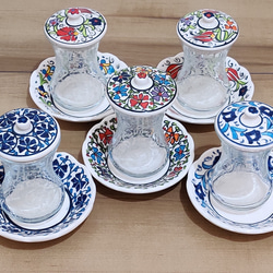 陶器 　紅茶、チャイカップ5セット(84) 3枚目の画像