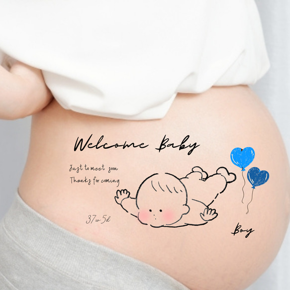 新品⭐️マタニティフォト用シール タトゥーシール マタニティフォト 赤ちゃん マタニティシール タトゥーシール ボディシール マタニティフォト