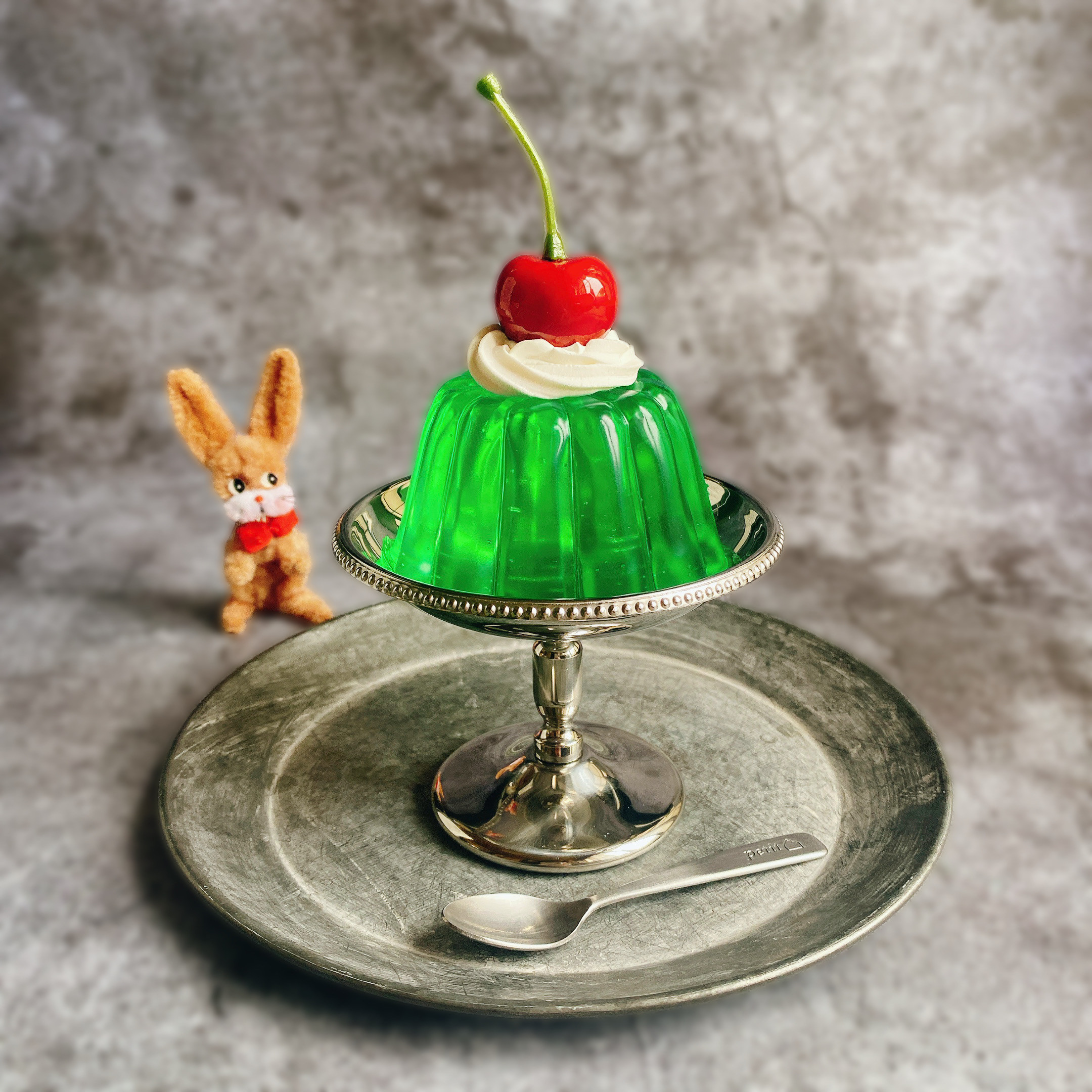 【食品サンプル】昭和レトロ　喫茶店のキラキラゼリー　オブジェ　リアルサイズ