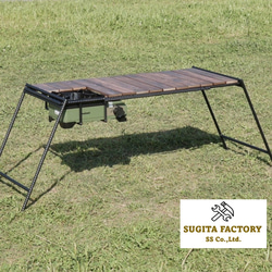 檜無垢材　タフまるJr対応アイアンテーブル　Lタイプ　アイアンレッグ　キャンプテーブル　ローテーブル　H430 3枚目の画像