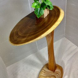 天然木　延寿　輪切り　折り畳み式サイドテーブル　一点物　手造り 1枚目の画像