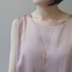 【ハンドメイド】タッセル ネックレス シルバー925 ロング 坂本これくしょん シルバーカラー タッセルチェーン ロングネックレス