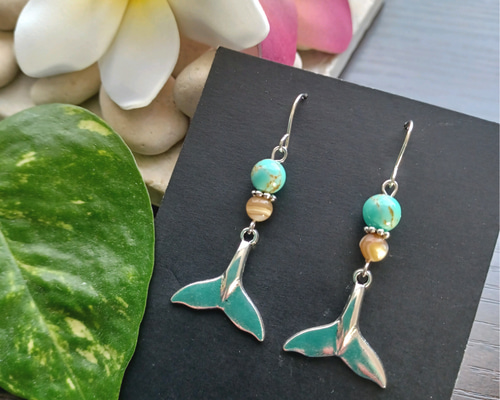 ハワイアンジュエリーデザイン❀ホエールテールピアス シルバー