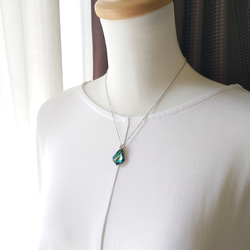 稀有顏色百慕達藍色巴洛克高品質水晶項鍊 耳環 2 件組母親節 第4張的照片