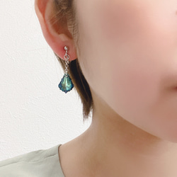 稀有顏色百慕達藍色巴洛克高品質水晶項鍊 耳環 2 件組母親節 第8張的照片