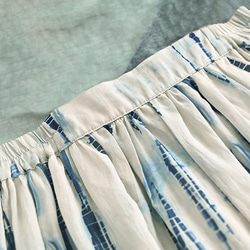 プリントリネンスカート　ゴムウエストリネンスカート　ブルーとパープル2色　フリーサイズ　L371 12枚目の画像