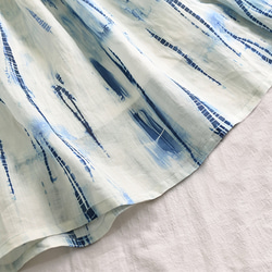 プリントリネンスカート　ゴムウエストリネンスカート　ブルーとパープル2色　フリーサイズ　L371 8枚目の画像