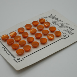 フランスアンティークマザーオブパールボタンシート (オレンジ） 3枚目の画像