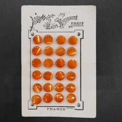 フランスアンティークマザーオブパールボタンシート (オレンジ） 6枚目の画像