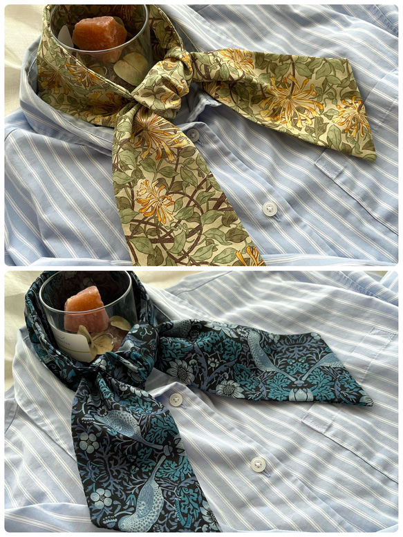 ウィリアムモリス　オトナのネッククーラー　サマースカーフ　保冷剤2個付き　ストール　いちご泥棒　ピンパーネル　ヒヤシンス 18枚目の画像