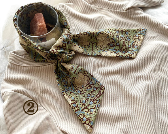 ウィリアムモリス　オトナのネッククーラー　サマースカーフ　保冷剤2個付き　ストール　いちご泥棒　ピンパーネル　ヒヤシンス 5枚目の画像