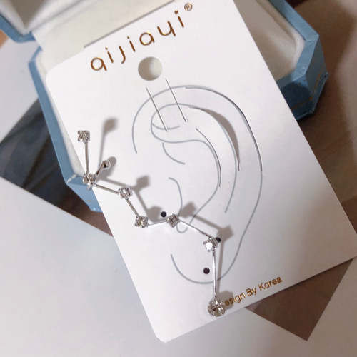 北斗七星 ピアス×イヤーカフ シンプル ear cuff 片耳用 イヤカフ