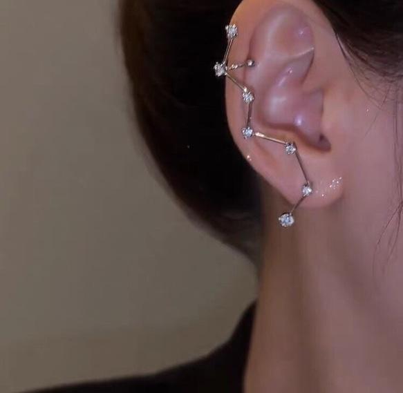 北斗七星 ピアス×イヤーカフ シンプル ear cuff 片耳用 イヤカフ