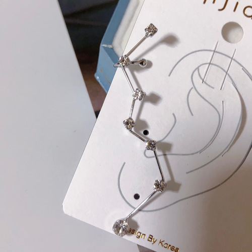 北斗七星 ピアス×イヤーカフ シンプル ear cuff 片耳用 イヤカフ