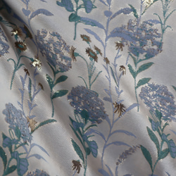ラメジャガード織り生地 ゴブラン織り アジサイ お花柄 1枚目の画像