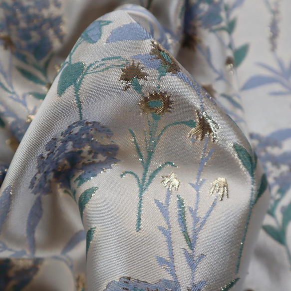 ラメジャガード織り生地 ゴブラン織り アジサイ お花柄 4枚目の画像