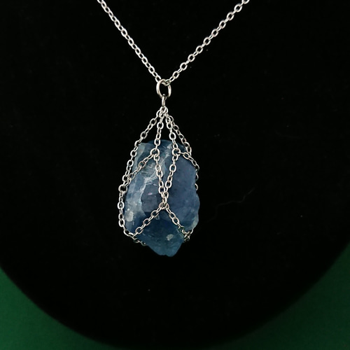 フローライト原石ペンダントトップ ストーンホルダー ペンダントトップ