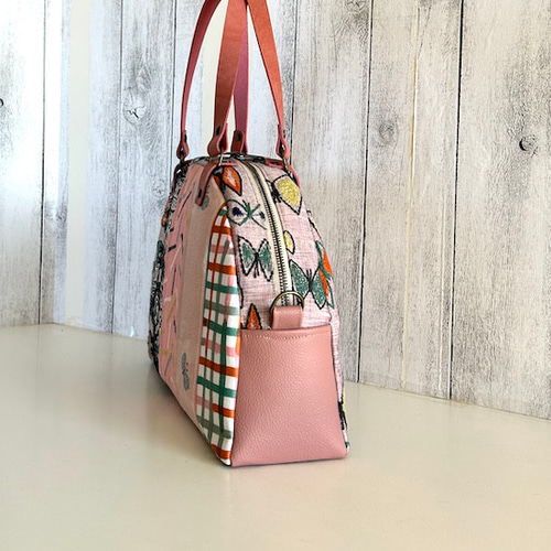 ミナペルホネン ファスナー楕円トートバック キーリング付き pomppia