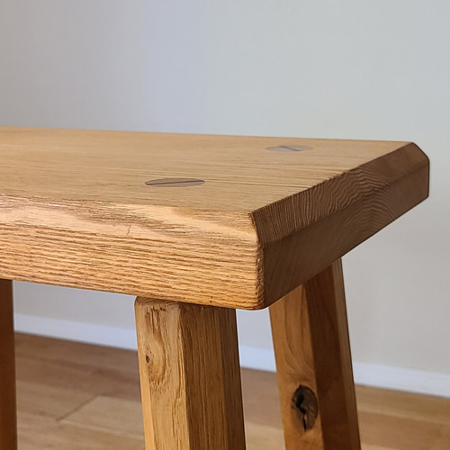 1点限り】厚み4センチ贅沢な一枚板スツール タモ 八角脚 ミニテーブル