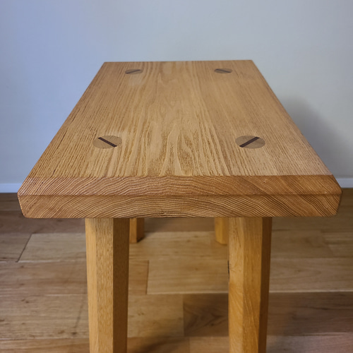 ヒノキ八角形テーブル　椅子　スツール　ナチュラル　シンプル　サイドテーブル　無垢 ワケありな逸品/1点のみ】八角形スツール 椅子 テーブル 無垢