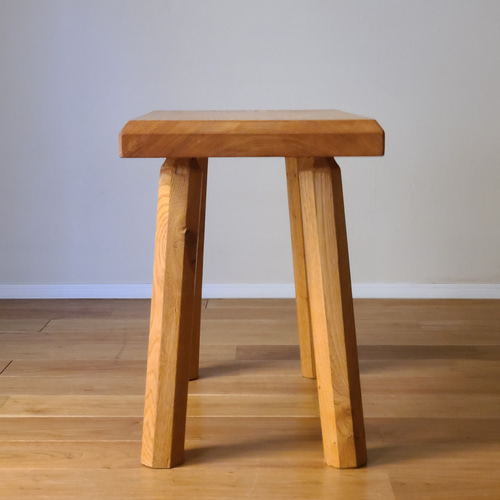 1点限り】厚み4センチ贅沢な一枚板スツール タモ 八角脚 ミニテーブル