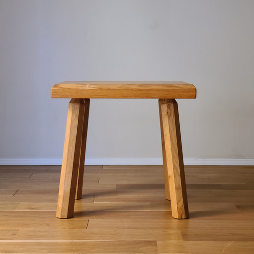 1点限り】厚み4センチ贅沢な一枚板スツール タモ 八角脚 ミニテーブル