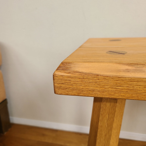 1点のみ】厚み4センチ贅沢な一枚板スツール タモ 八角脚 ミニテーブル