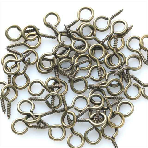 P-268 ヒートン☆13mm/アンティーク☆50個 アクセサリーパーツ ねじ