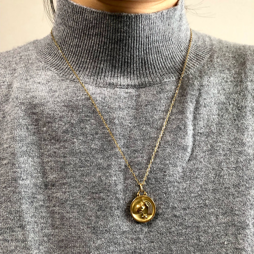 金色の星のコンパスデザインのリングとネックレスセット k18 ゴールド ネックレス コンパス チャーム 羅針盤 18金 お守り