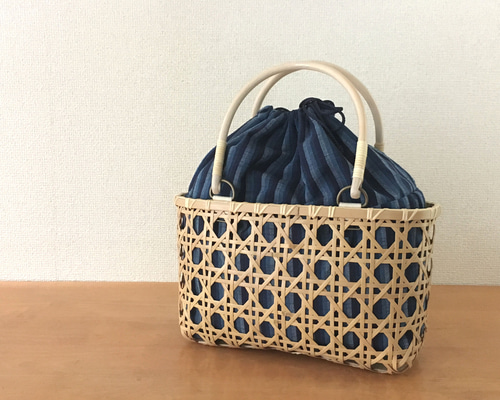 m*n様 中野竹芸 カゴバッグ 内袋つき