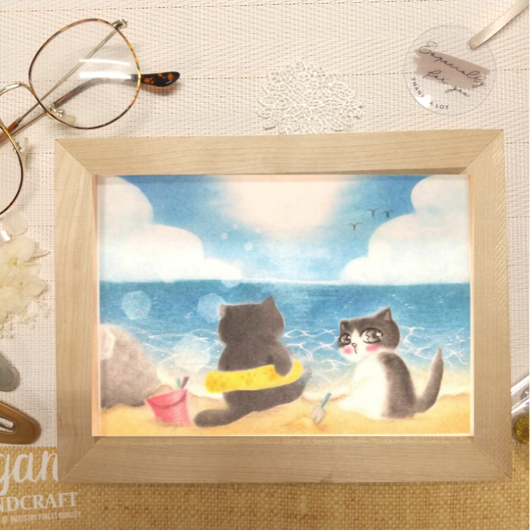 【原画】『南の森を探索する猫たち』（動物画　絵画　パステル画） あなたにおすすめの商品 原画】『南の森を探索する猫たち