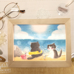 【原画】『森を出る太古の戦士』（猫の絵　猫グッズ　苔　パステル画） 84c4bb2db6bda2600b2c43ed4af83c