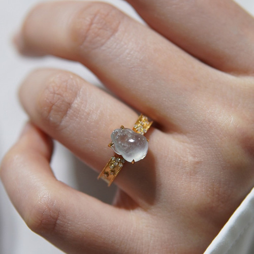 ミャンマー産氷黄玉聯碧合、最高ペア貔貅